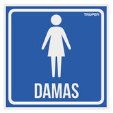 Letrero "damas" para baño truper